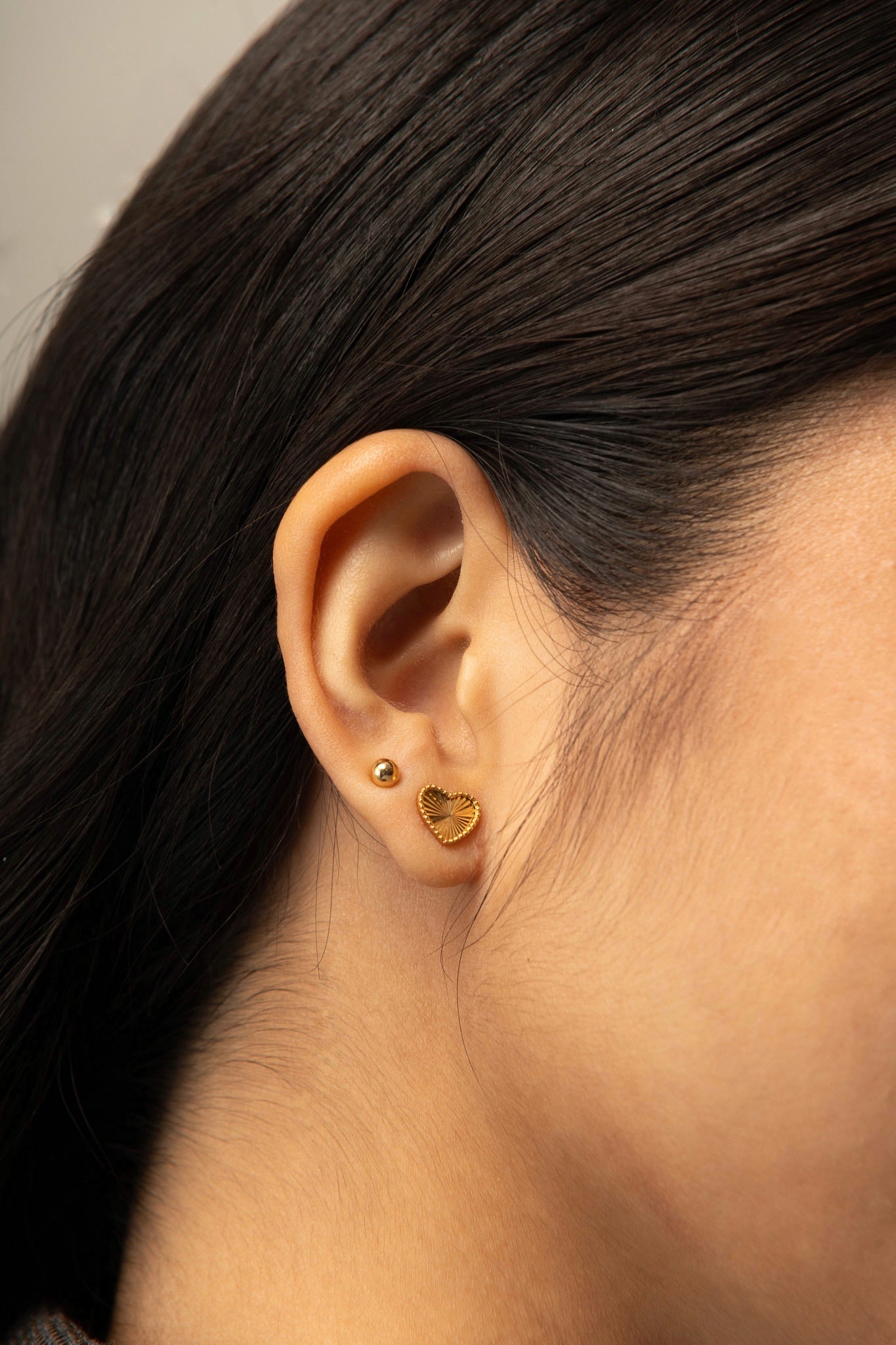 Sunburst Heart Studs